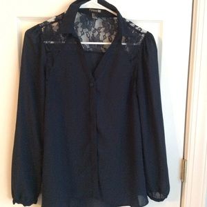 Forever 21 Blouse with Lace Accent. Small